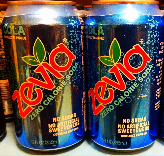 Cans of Zevia cola