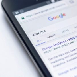 Phone with Google search function showing