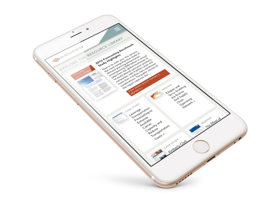 E2open Mobile Website Design