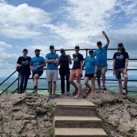 Hark team members on Mount Philo summit